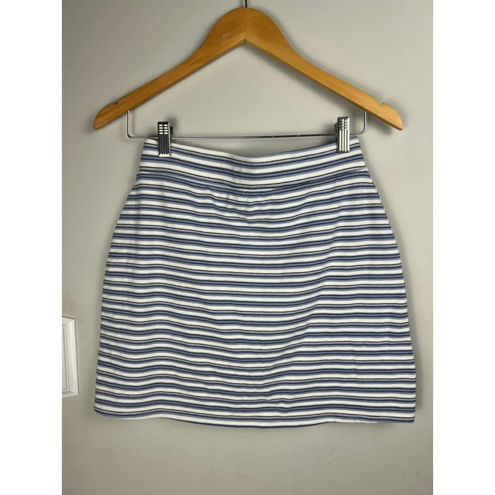 Women's Hollister Striped Mini Skirt Blue/White Size S Ultra High Rise Preppy